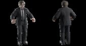 Leon Scott Kennedy CON TRAJE CINE NEGRO de Resident Evil 9 Requiem CON MOVIMIENTO EN BOCA Y CEJAS CON ACCESORIOS Y BARBA
